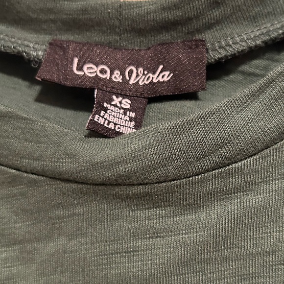 Lea & Viola Short Sleeve Tulle and Cotton Shirt in Green, Size XS - Picture 5 of 5